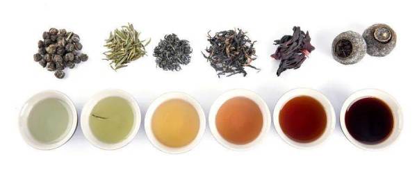 Six colors of Chinese tea