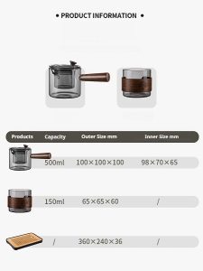 Modern glass travel tea set