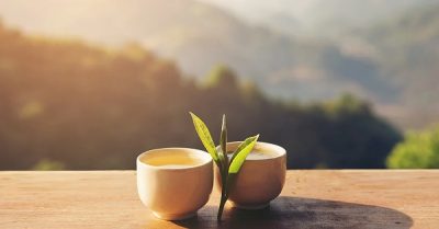 Glass of white tea for summer
